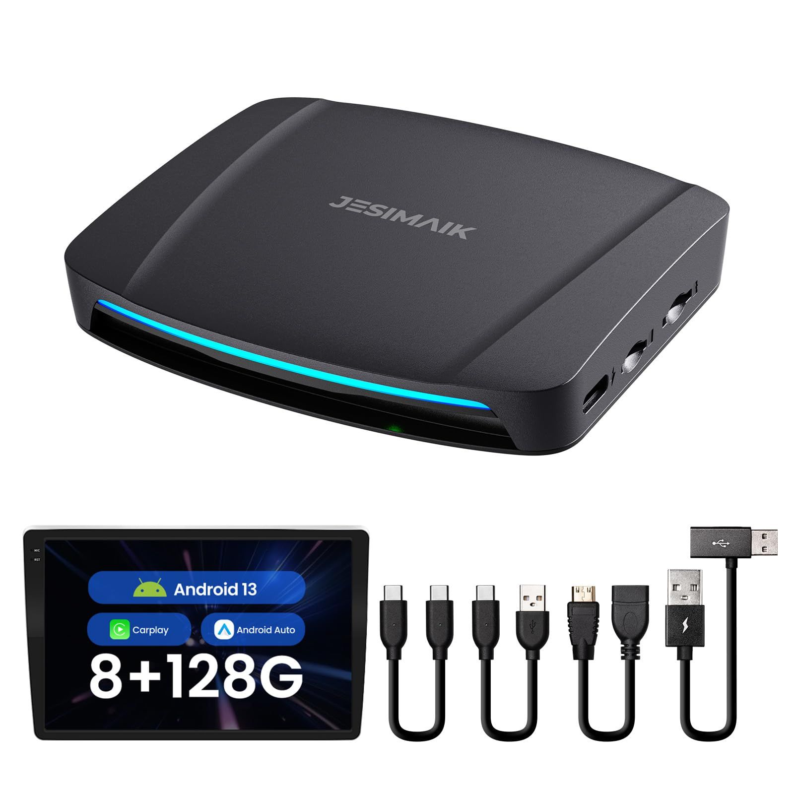 JESIMAIK CarPlay Ai Box 動画再生可能 画面自由分割 最新Android 13.0 