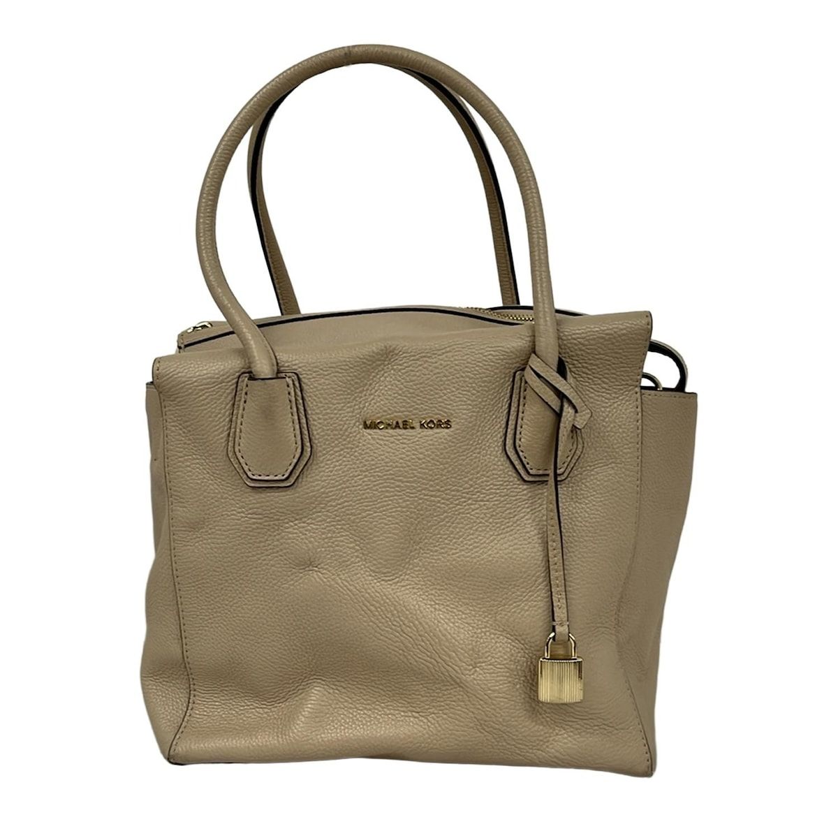 MICHAEL KORS(マイケルコース) ハンドバッグ - ベージュ レザー - メルカリ