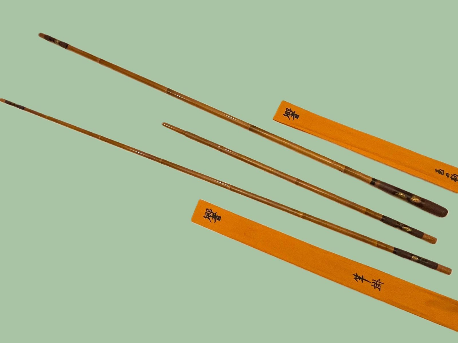 響 竹・竿掛（一本半）6節・玉柄（一本）4節 口巻金箔 ME80007 - メルカリ