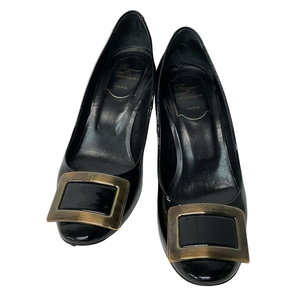 ロジェヴィヴィエ パンプス35 ロジェヴィヴィエ 35 パンプス バックル スクエアトゥ チャンキー