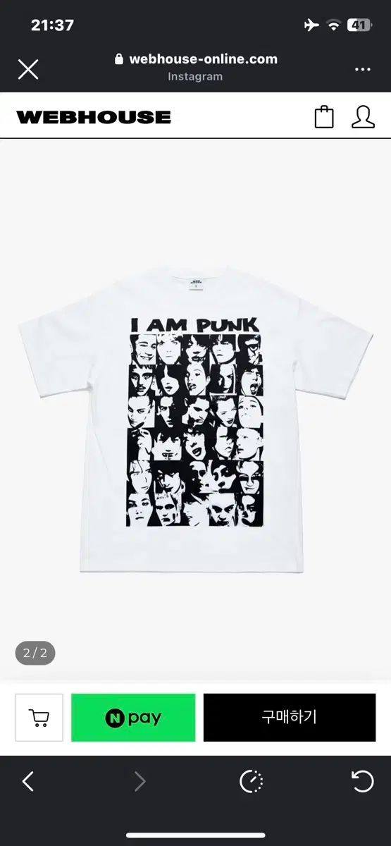 WEBHOUSE I AM PUNK プリンティング Tシャツ