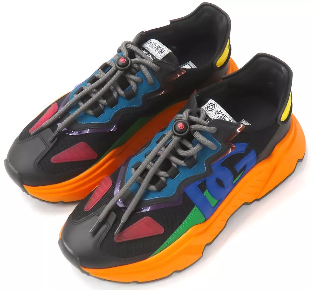 衣類 キャラクターカラー デイマスター スニーカー オレンジ×ブラック ドルチェ＆ガッバーナ×呪術廻戦