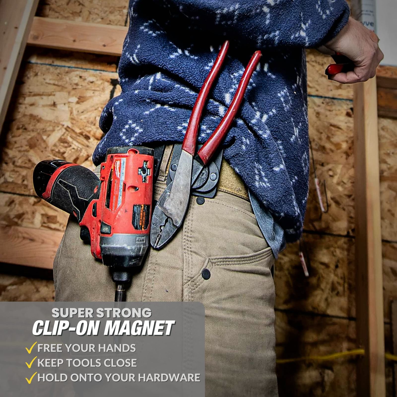 MagMaster | Magnetic Tool H er - Strong Clip-On Belt Magnet Holster for Screws Nails Hammer Sockets Pliers Screw Driver T