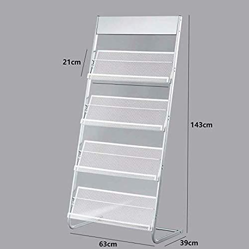 数量 スチール製 キャスター付 折り畳み式 マガジン|パンフレット|カタログ|チラシ|リーフレット|雑誌 おしゃれ ラック スリム フロアスタンディング 省スペース 大容量 業務用 棚 展示会 4段 店舗販促 マガジンラック 待合室 スタンド オフィス カ