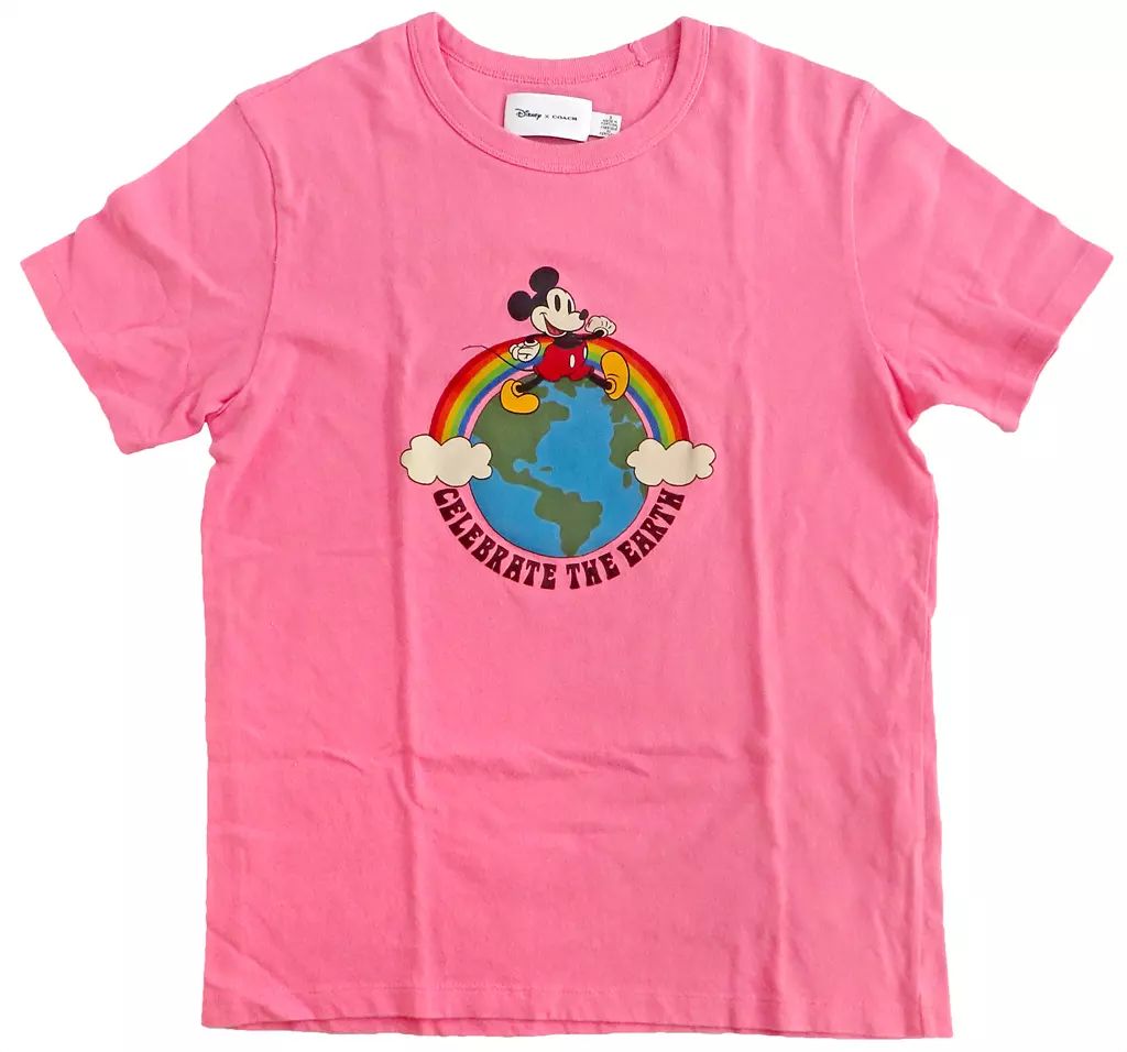 Tシャツ ミッキーマウス ピンク Sサイズ ディズニー100×COACH