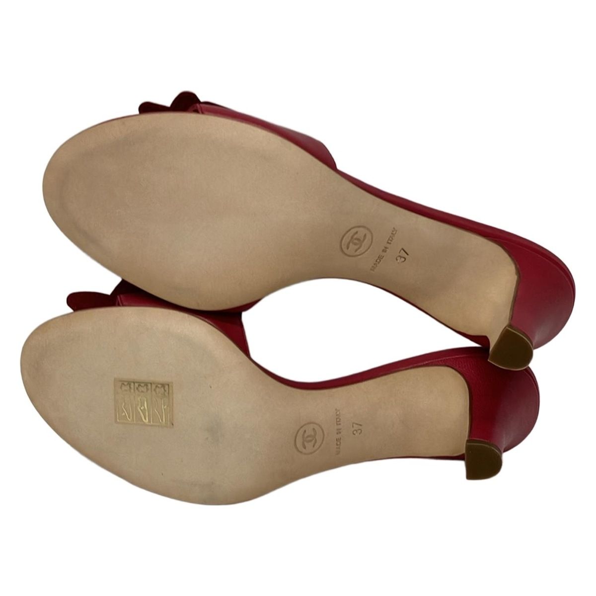 CHANEL(シャネル) ミュール 37 レディース - ピンク 型押し加工/リボン