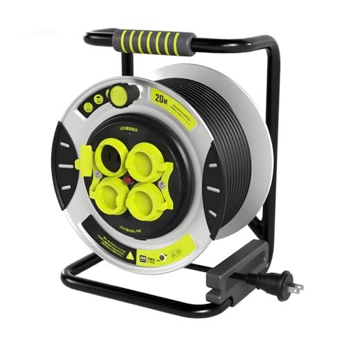 迅速に発送 Masterplug コードリール 20 m 延長コード屋外用 100 V型 ドラムコード 防雨 防塵コンセント 温度センサー内蔵 プラグ抜き差し不要 地震対策 建設現場 家庭用 キャンプ用 延長コード巻き取り式 電工ドラム c 9647 bf 4