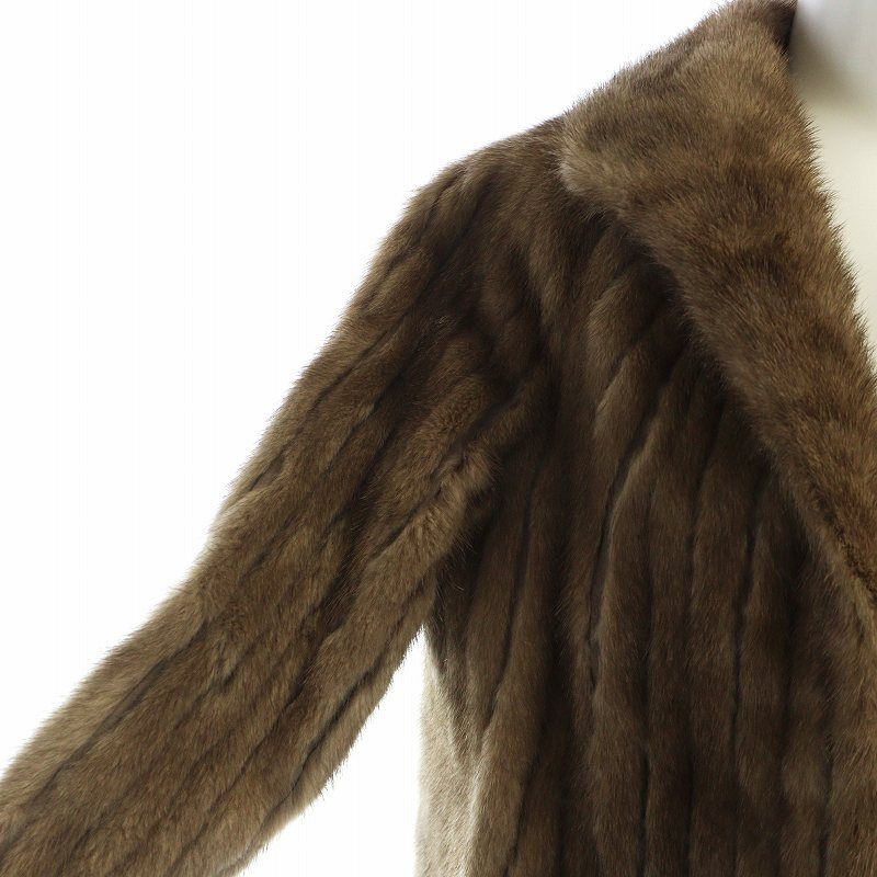 ノーブランド品 毛皮コート ミンクファー 長袖 総裏地 ミドル