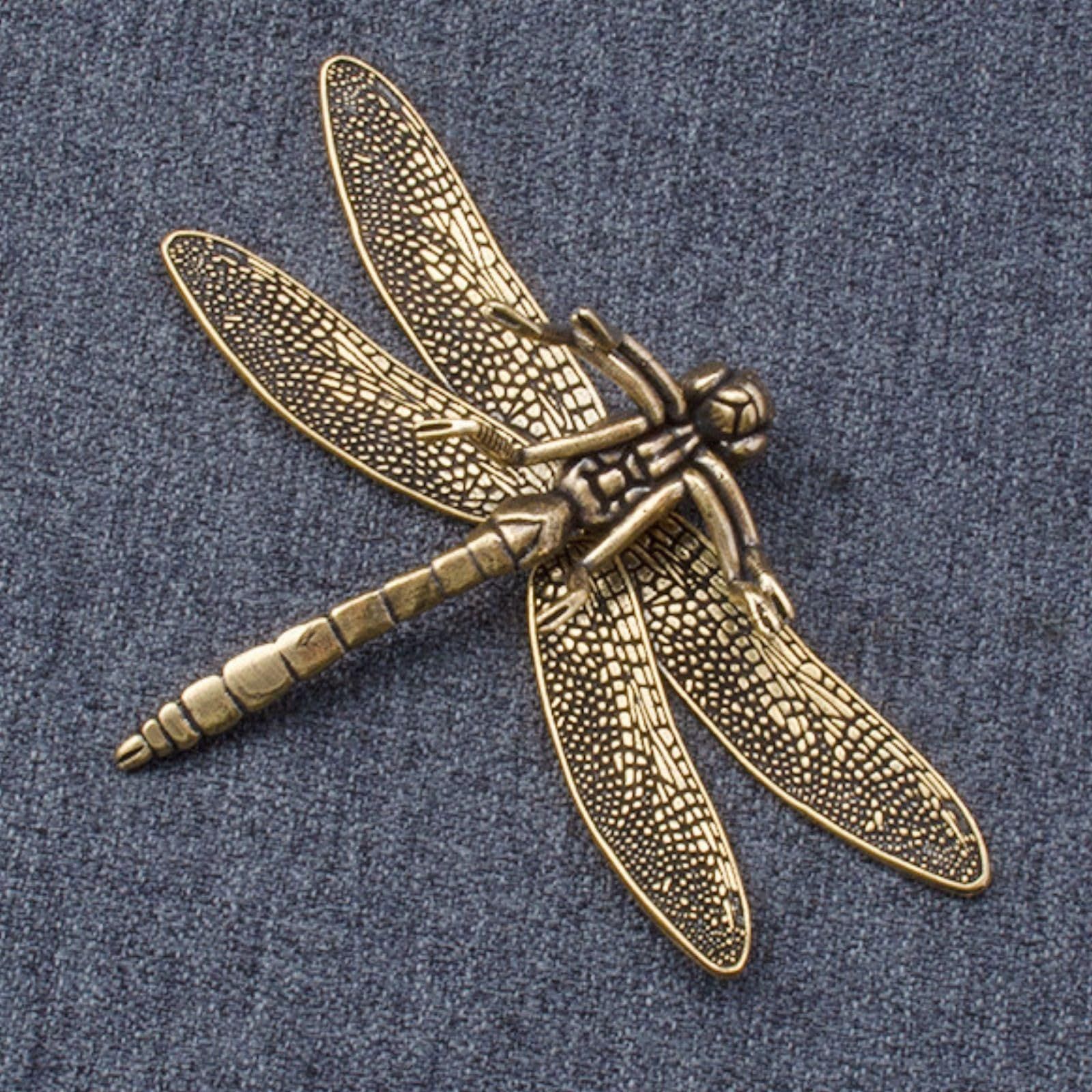 古銅鍍金　玉石装飾　蜻蛉など　昆虫　置物　4点まとめて　V　9552 mamota 銅 アクセサリー とんぼ 蜻蛉 トンボ 置物 金運 勝負運 恋愛運