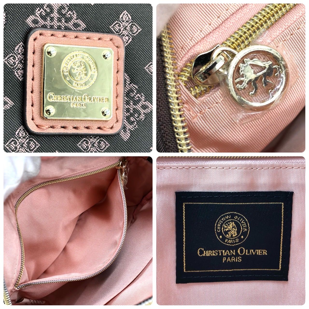 中古 クリスチャンオリビエ ショルダーバッグ グレー ウォレット 多 