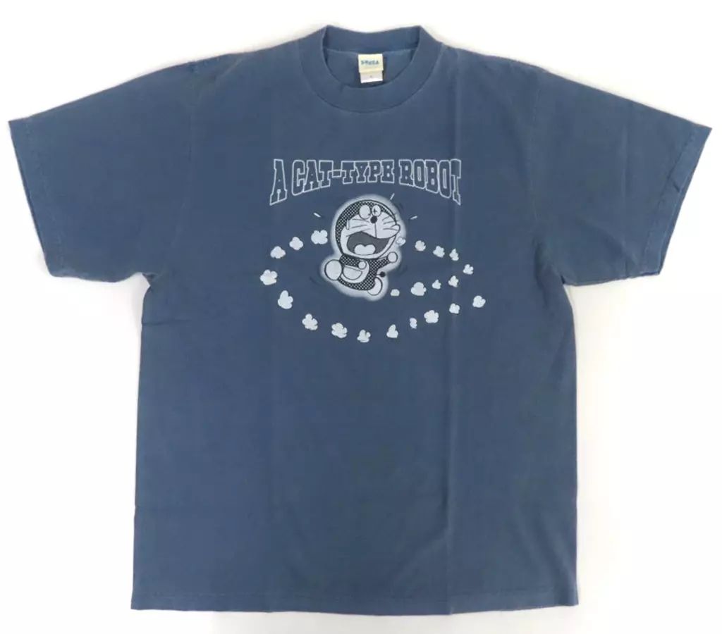 Tシャツ ドラえもん A CAT TYPE ROBOT タイムレスTシャツ ブルー XLサイズ THE DORAEMON STOREグッズ