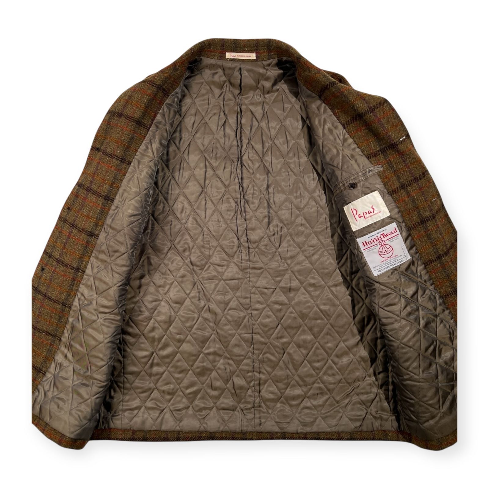 Papas パパス Harris Tweed ハリスツイード チェック ツイードウール