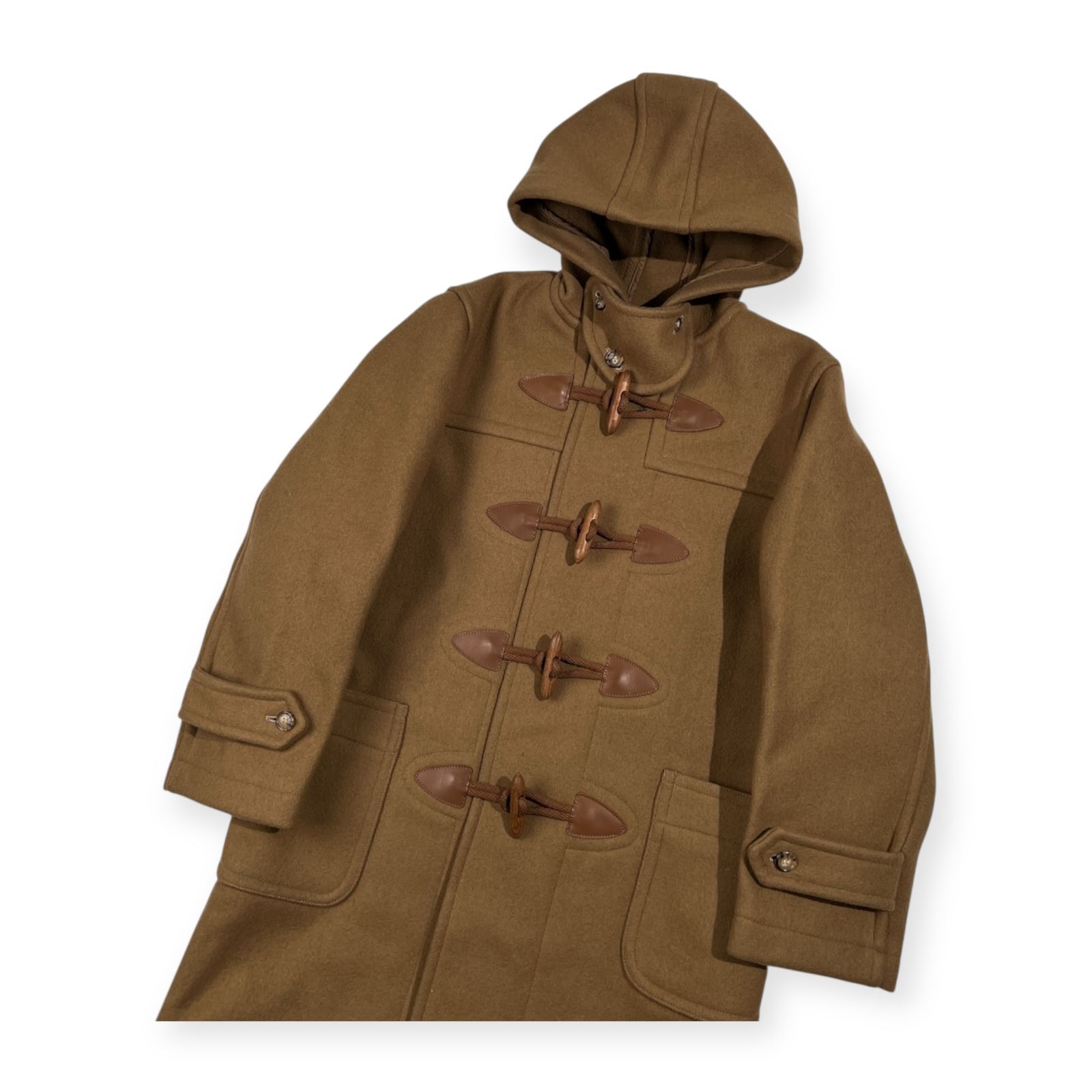 VAN JAC★ロング ダッフルコート ビンテージ 70s 80s キャメル 70s VAN JAC ヴァンヂャケット メルトン ダッフルコート サイズ M