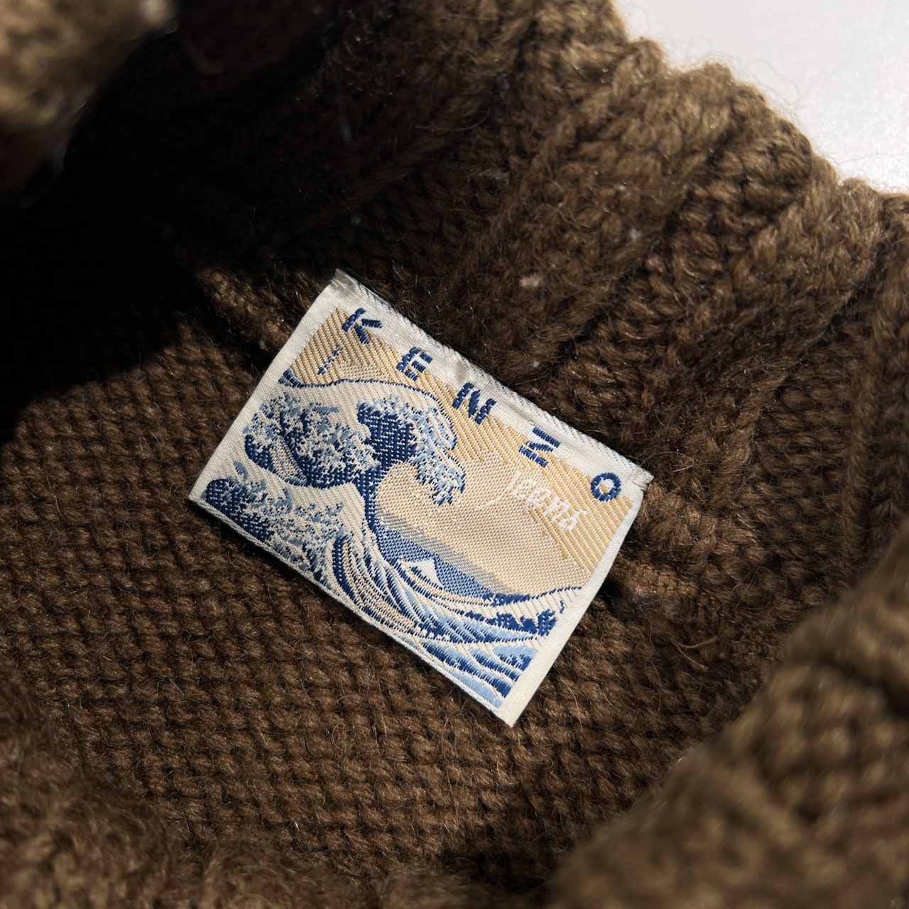 KENZOケンゾー クレイジーパターン ニット 刺繍 デカロゴ 90s L〜XL
