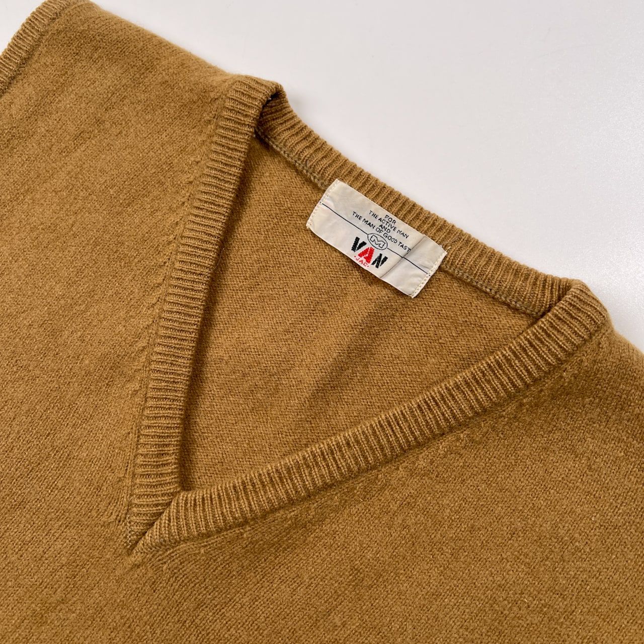 70s 当時物 VAN JAC ヴァンヂャケット Vネック ハイゲージ ニット