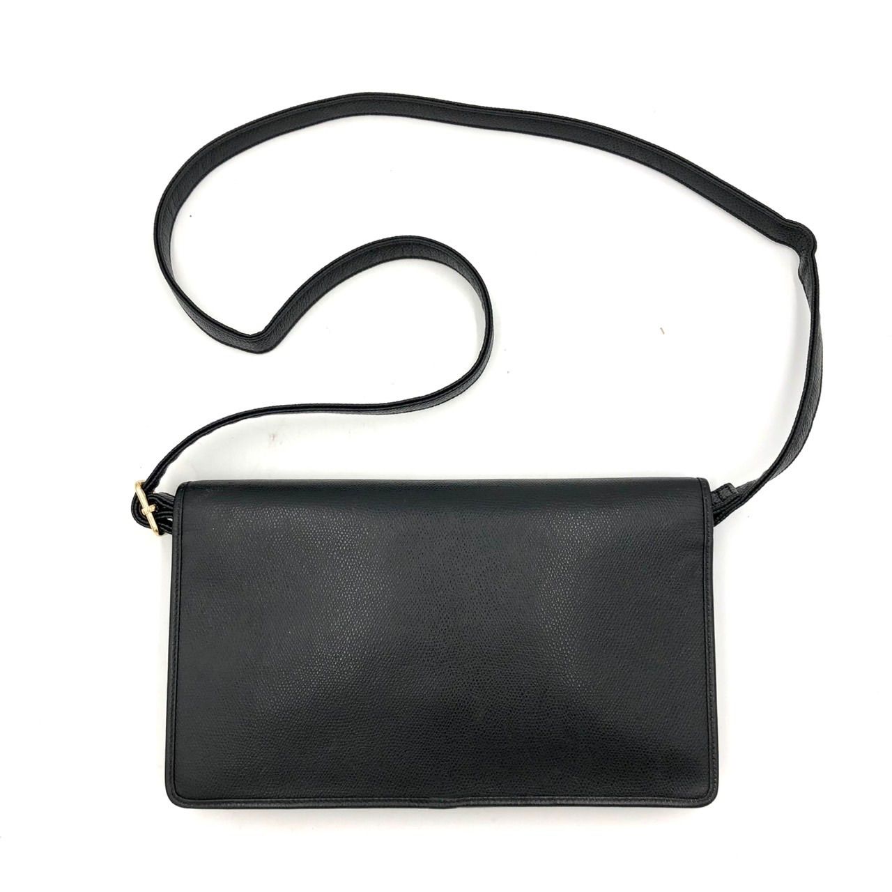 ディオール　ショルダー　クラッチ　ゴールド金具　カーフレザー　ブラック Christian Dior クリスチャン ディオール カロ ダブルポーチ