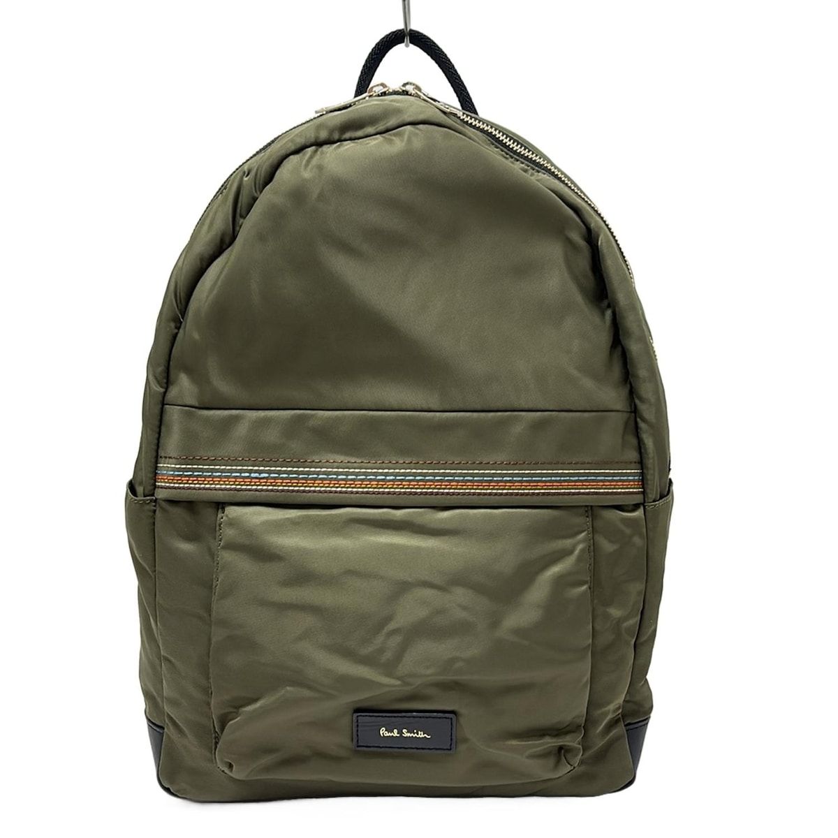 PaulSmith(ポールスミス) リュックサック - カーキ×黒 ステッチ レザー