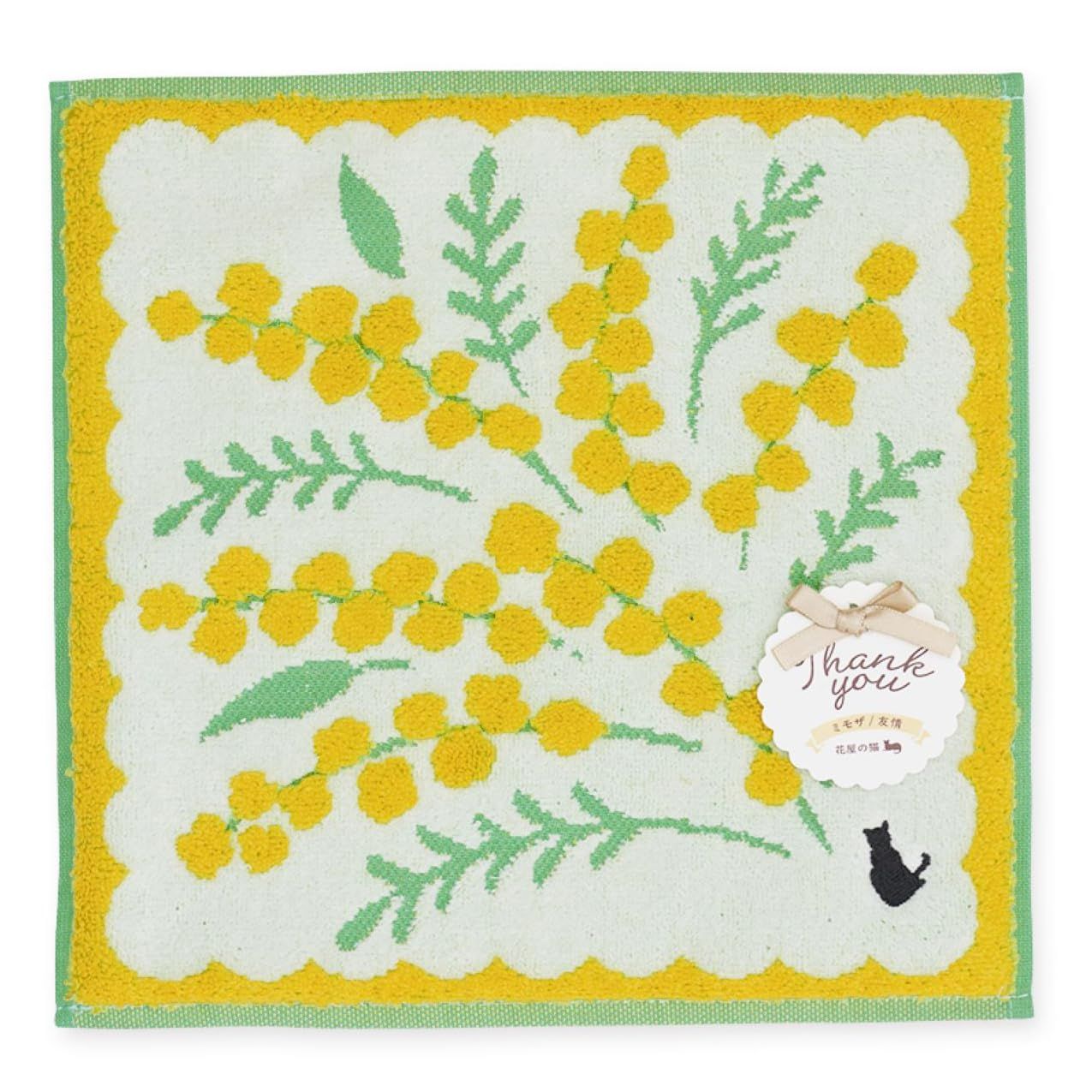 ミヤモトタオル 宮本 ハンカチ ギフトジャガードハンカチ ~花屋の猫