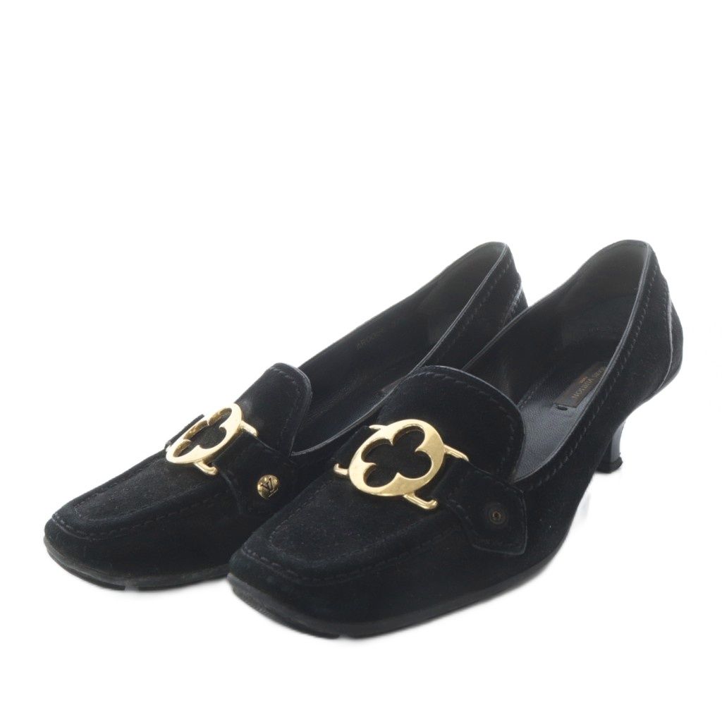 ルイヴィトン LOUIS VUITTON パンプス ハイヒール プレート スエード