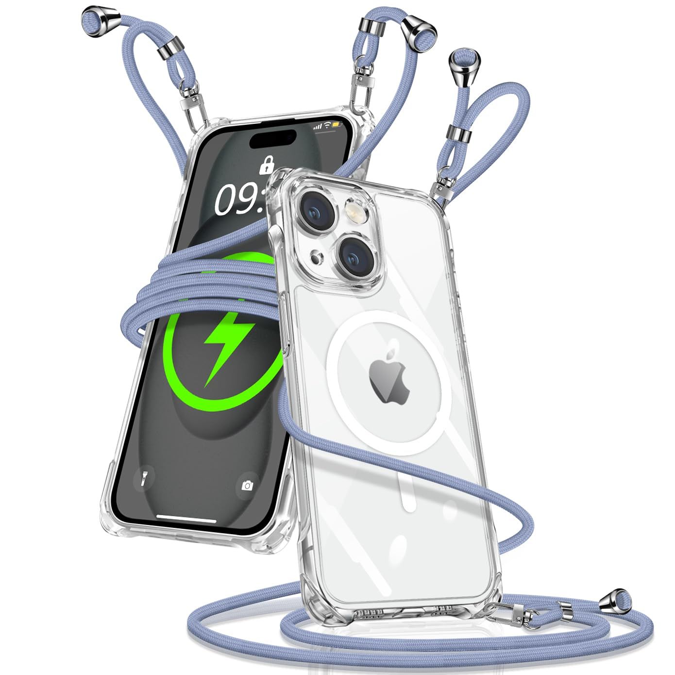 iPhoneアクセサリー yyy Muciyazi ケース 用の iPhone 15 クリア ショルダー マグセーフ対応