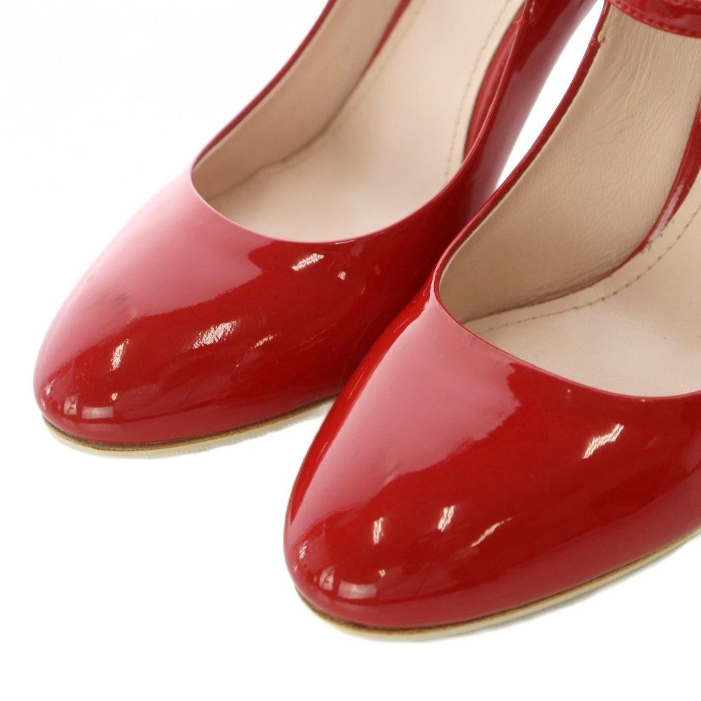 ミュウミュウ miumiu パンプス 36 22.5cm 23cm 赤 レッド エナメル
