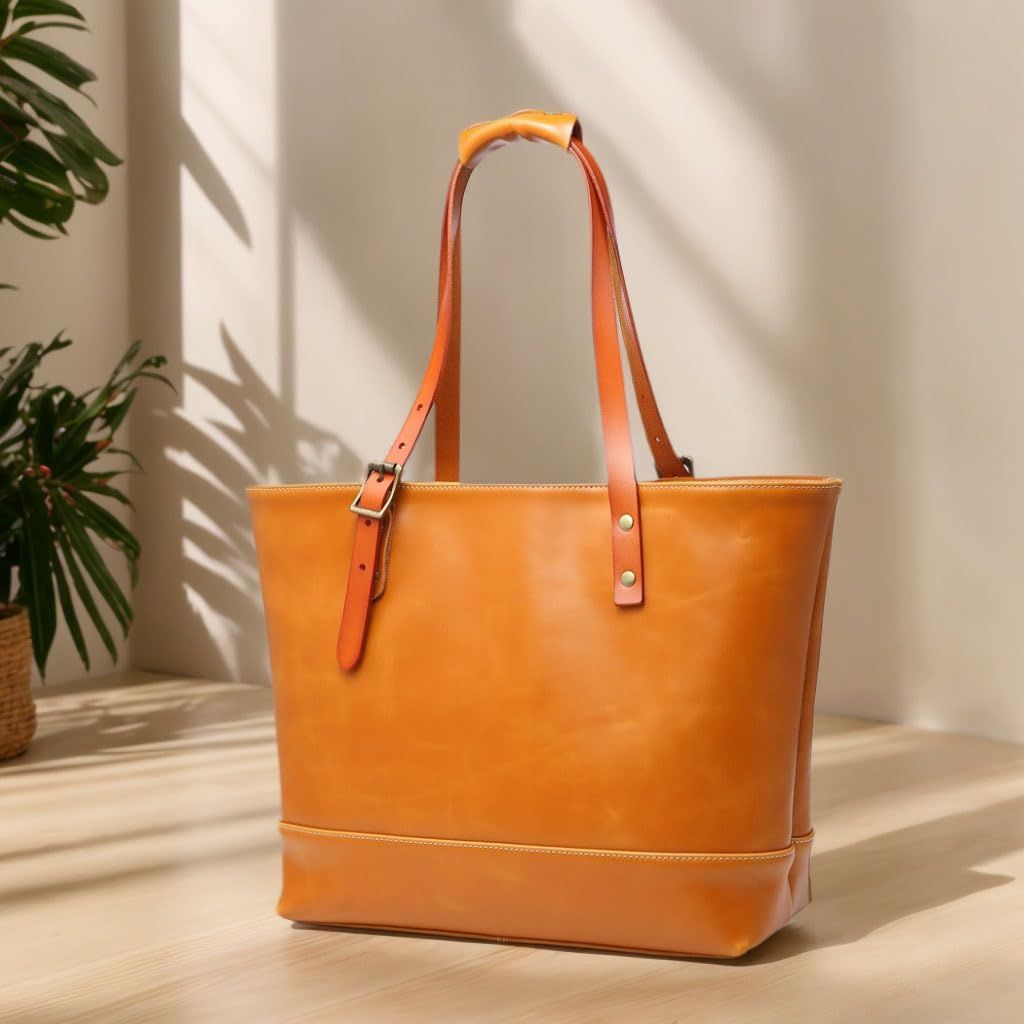 Creator 屋本舗 トートバッグ ビジネスバッグ 本革 メンズ 2 way ハンドメイド 鞄 キャメル色