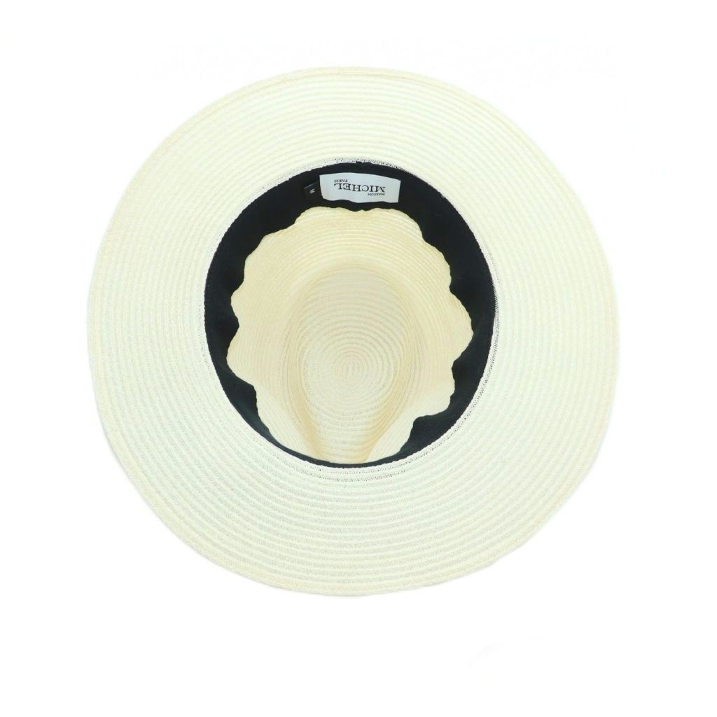 Maison michel♡ストローハット メゾンミッシェル MAISON MICHEL 帽子 ストローハット リボン M