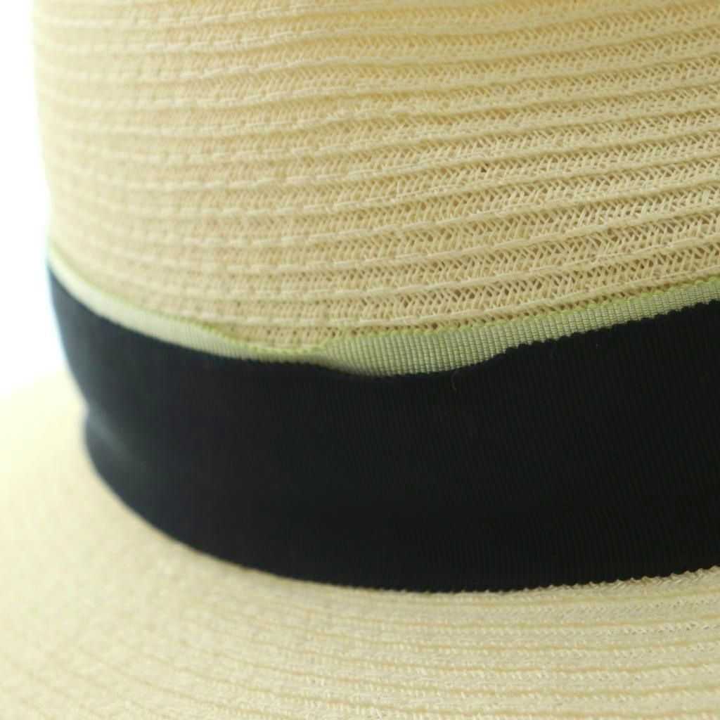 メゾンミッシェル MAISON MICHEL 帽子 ストローハット リボン M