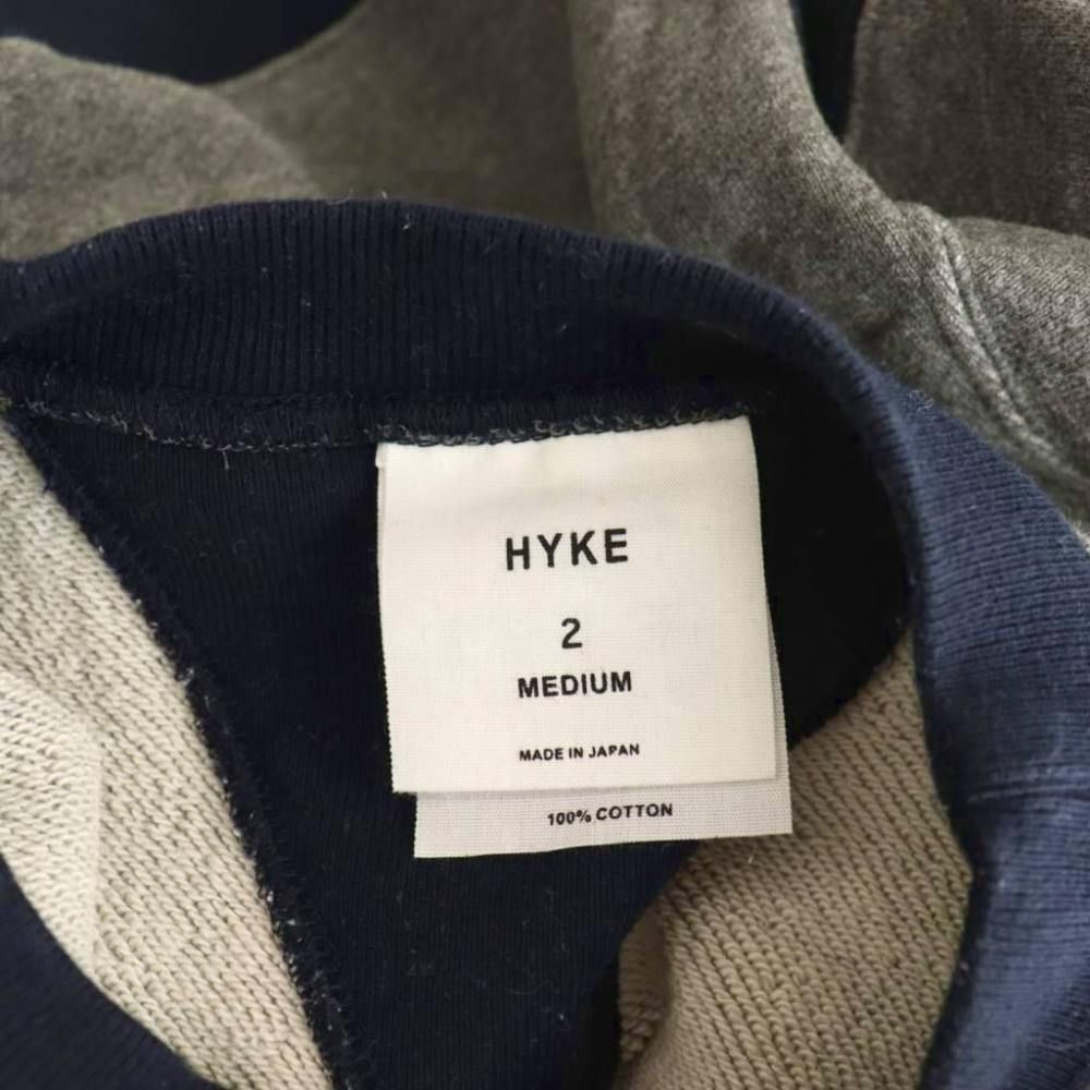 ハイク HYKE バイカラー クロップド スウェット トレーナー プル