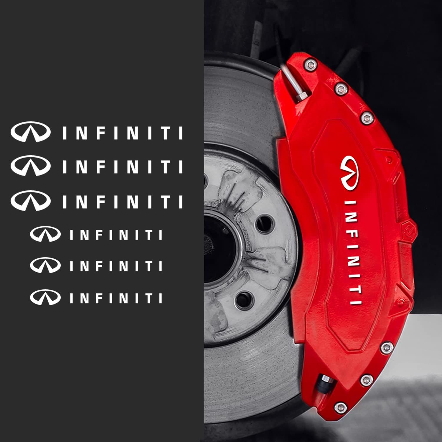 ブレーキキャリパーステッカー インフィニティに適用 ホワイト - メルカリ