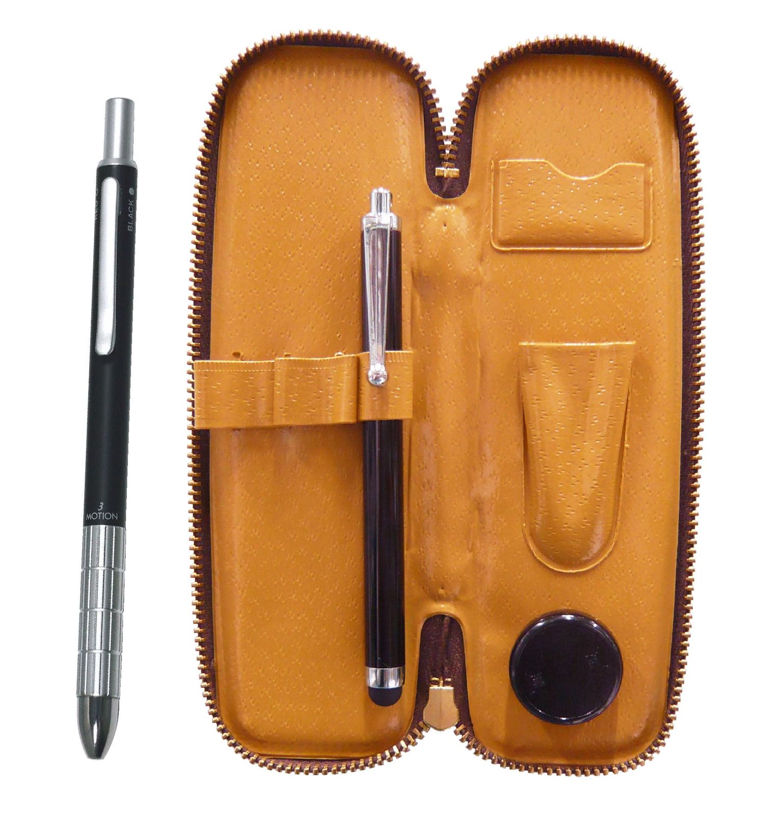 パック チャック式コンパクトペンケース タッチペンと金属3メカ スーパースリムセット 黒 T 23 S 708 3 M 50 K B 2