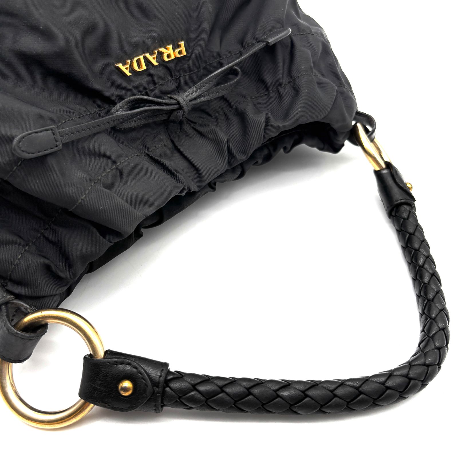 正規品 PRADA プラダ ハンドバッグ ワンショルダーバッグ 編み込み