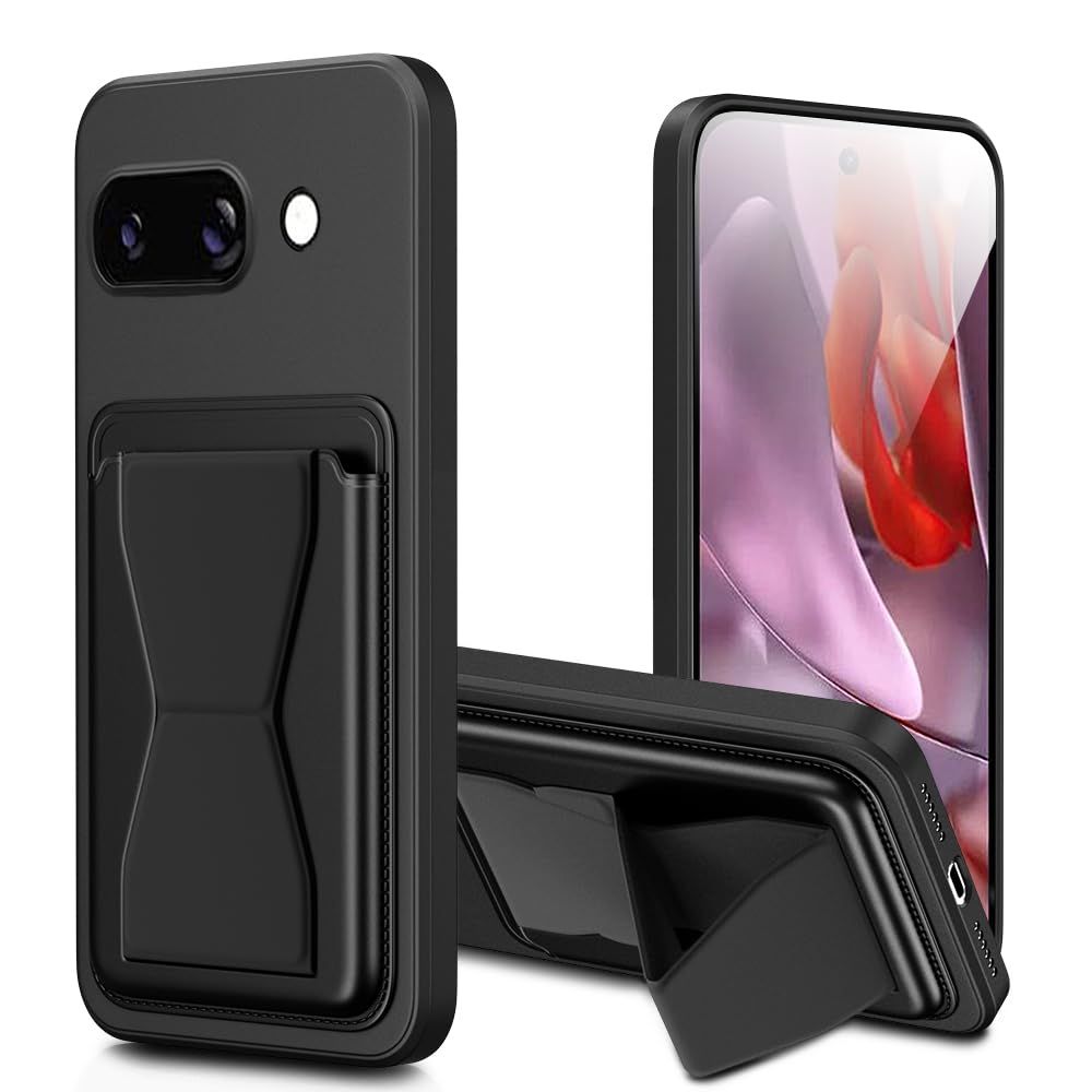 Pixel 9a 128GB ポーセリン 黒カードホルダー付き 対応 Google Pixel 9a ケース カード収納 スタンド付き グーグル