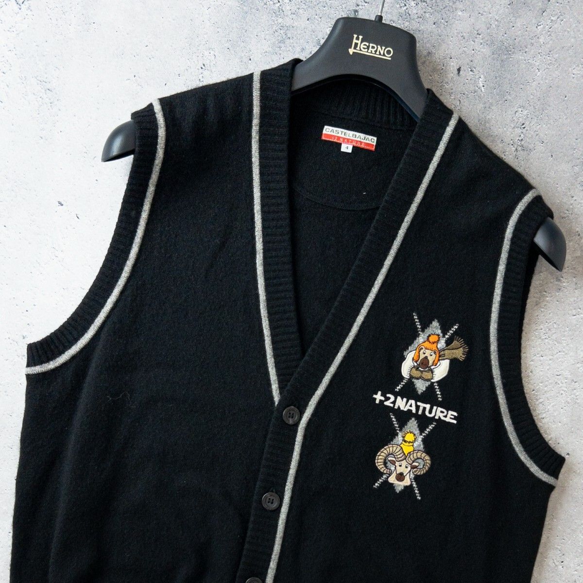 美品 CASTELBAJAC カステルバジャック 上質 カシミヤ100％ 前開き