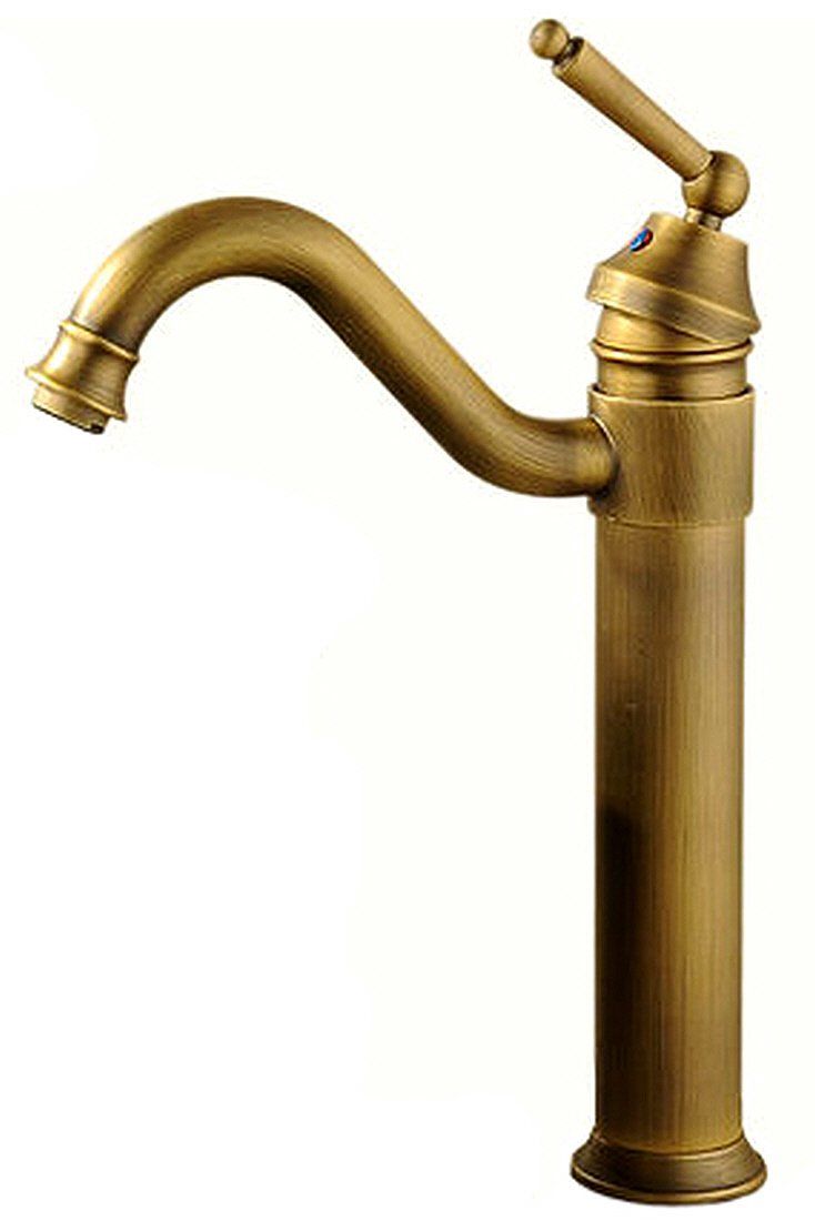 Life System ライフシステム 洗面用 アンティーク 混合水栓 蛇口 シングルレバー レトロ 洗面台 ロング水栓 手洗い鉢 トール水栓 手洗いボウル SK 55