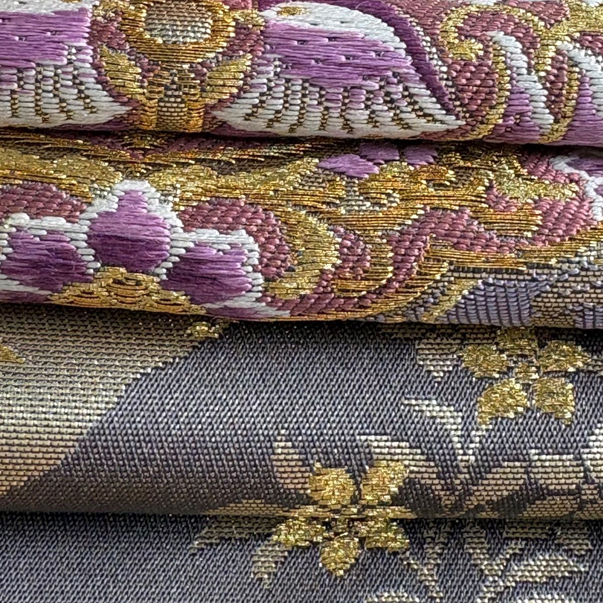 美品】 袋帯 逸品 じゅらく 落款 じゅらく帝王紫 向かい鳥 華文