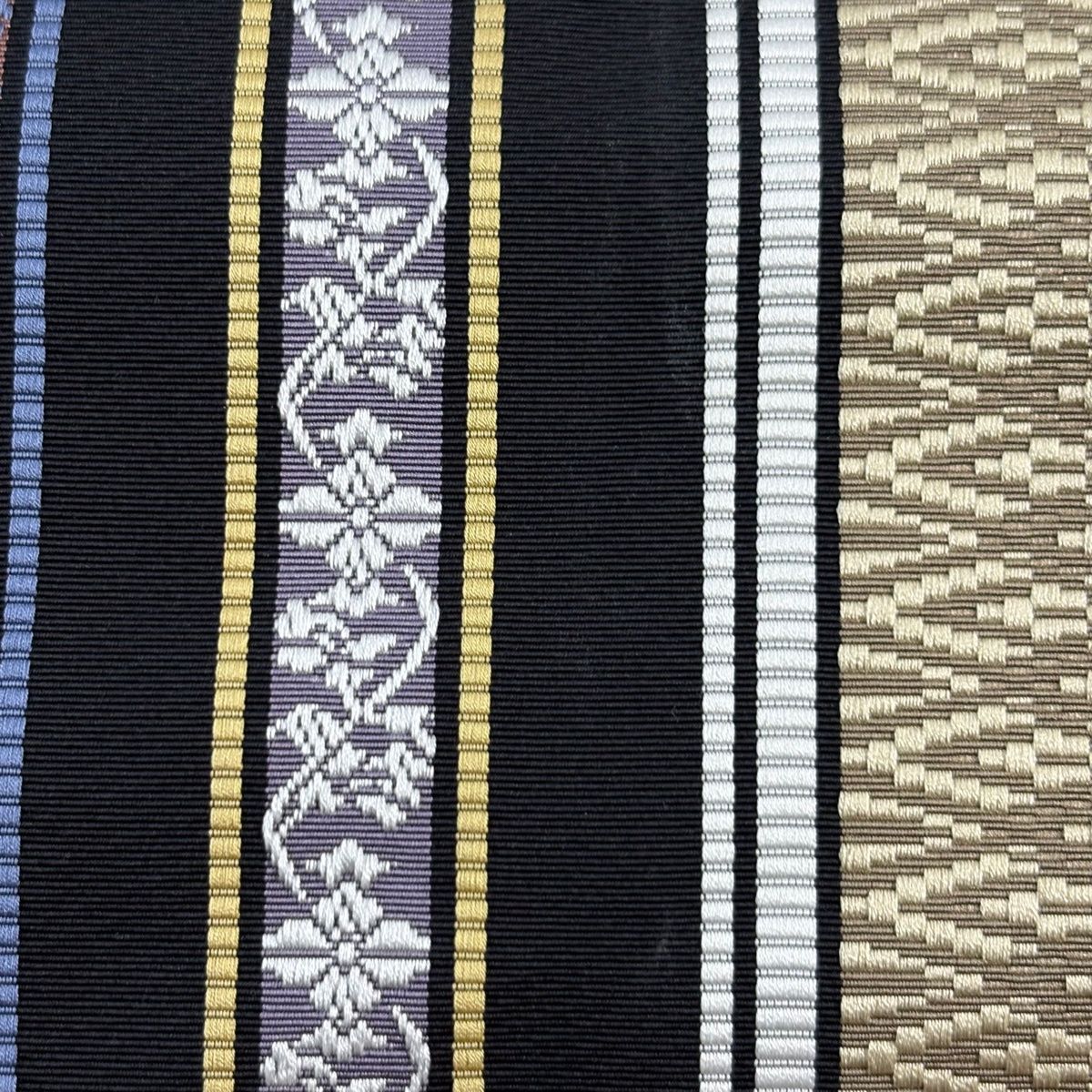 美品】 名古屋帯 逸品 証紙 八寸名古屋帯 松葉仕立て 縞 独鈷 本場筑前