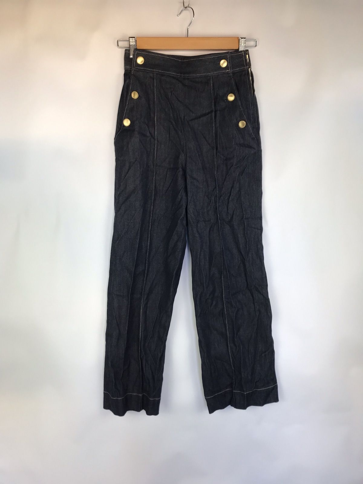 ANAYI デニムライクワイドパンツ レディース 34 インディゴ