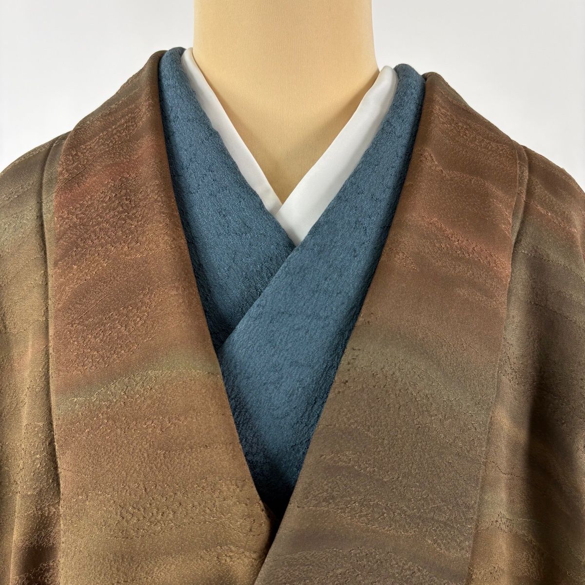 和装コートリバーシブル正絹 道行コート リバーシブル No.96951 【ピンク/ライトグレー