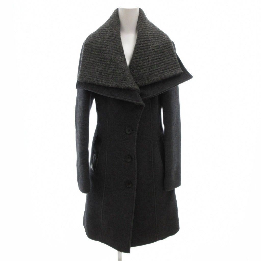 Mackage コート カシミヤ混 S グレー ショールカラー 襟ニット ビッグ  