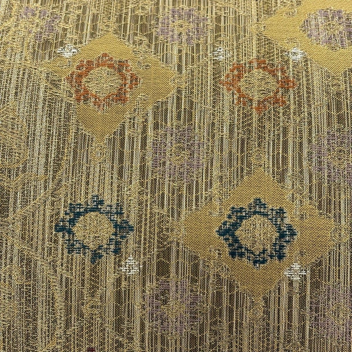 美品】 袋帯 秀品 花唐草 花菱 金糸 茶緑色 六通 正絹 【中古】 - メルカリ