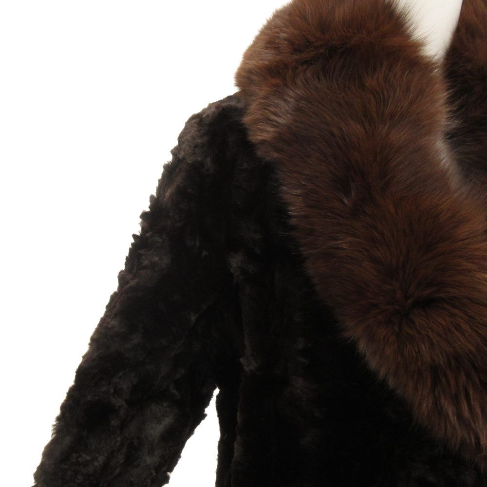 ニナリッチ NINA RICCI ラムファーコート 毛皮 ロング 衿フォックス  