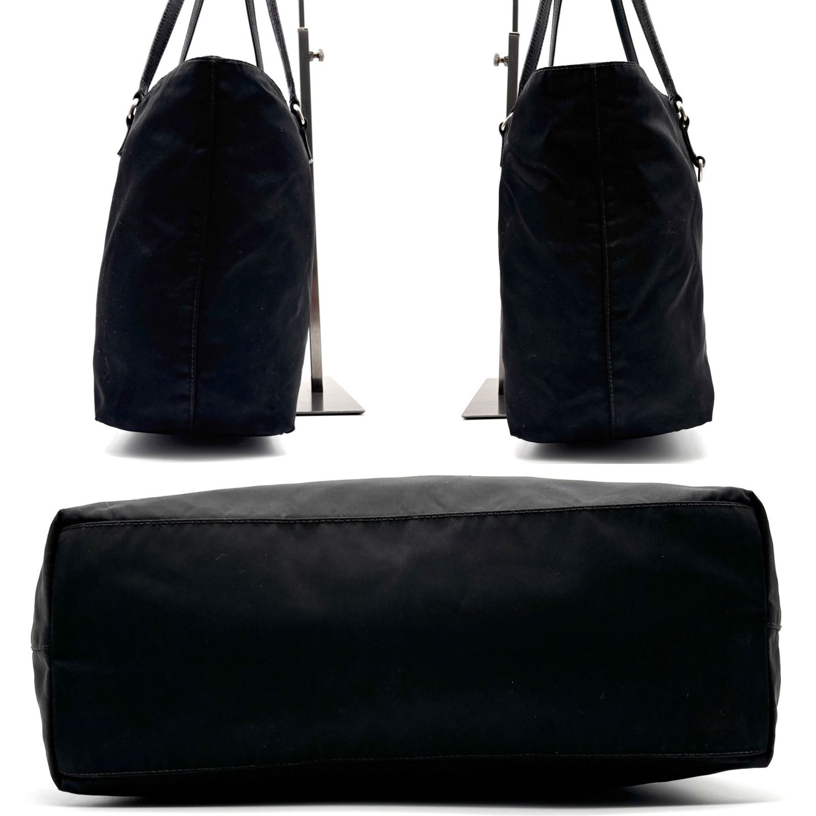 希少美品 PRADA プラダ トートバッグ 三角ロゴ プレート 白タグ 肩掛け