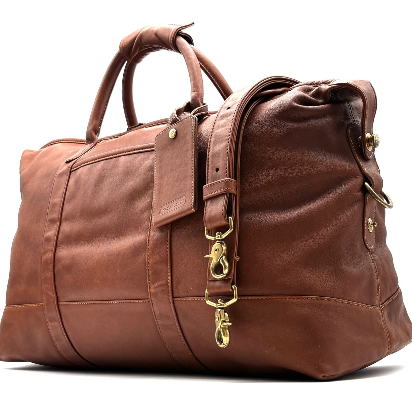 オールドコーチ　ブラウン　ボストンバッグ　大容量　vintage coach. 美品 OLD COACH オールドコーチ 2way ボストンバッグ グラブタンレザー