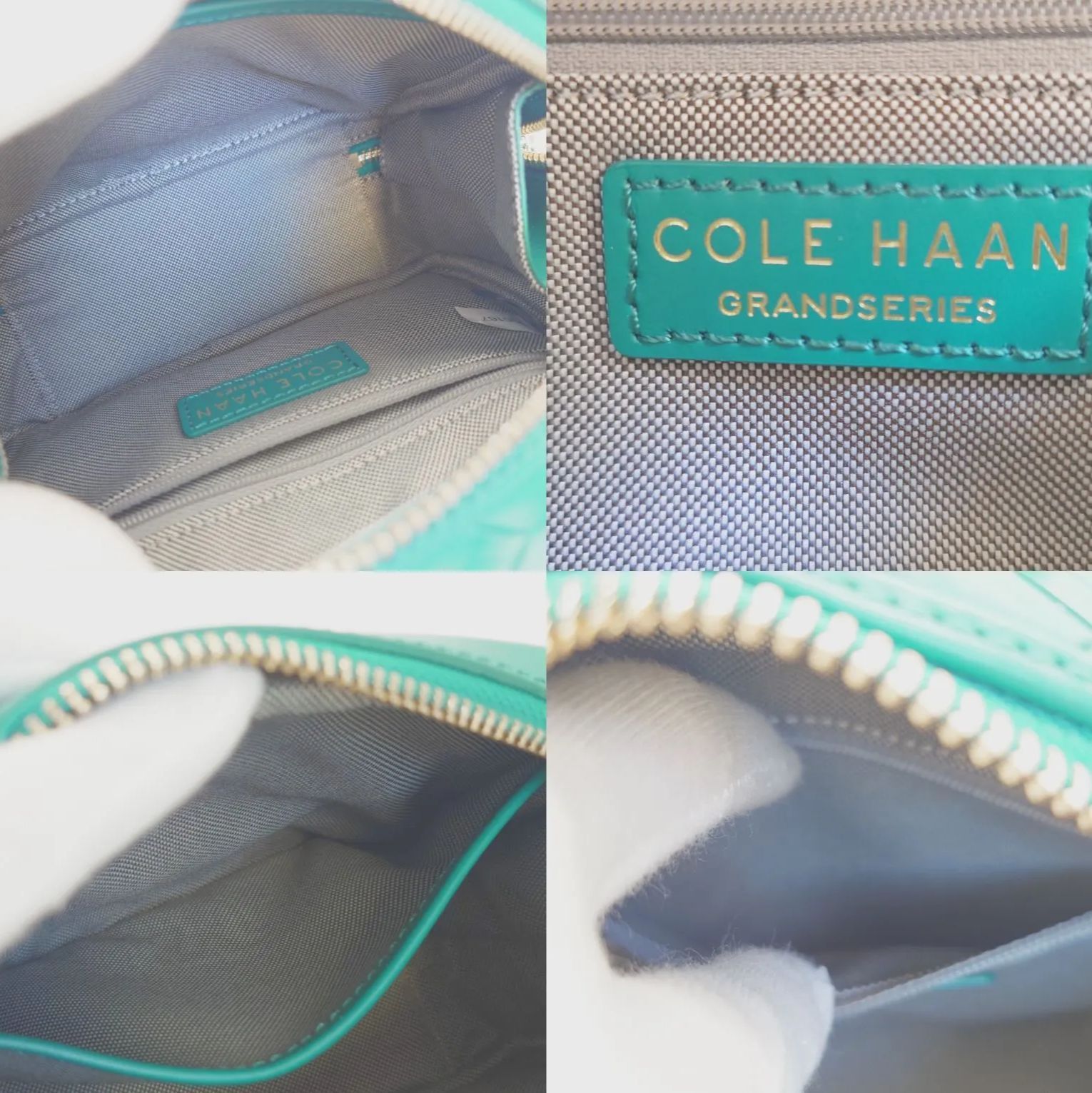 COLE HAAN コールハーン 編み込みレザー 2WAY ハンドバッグ ショルダー 