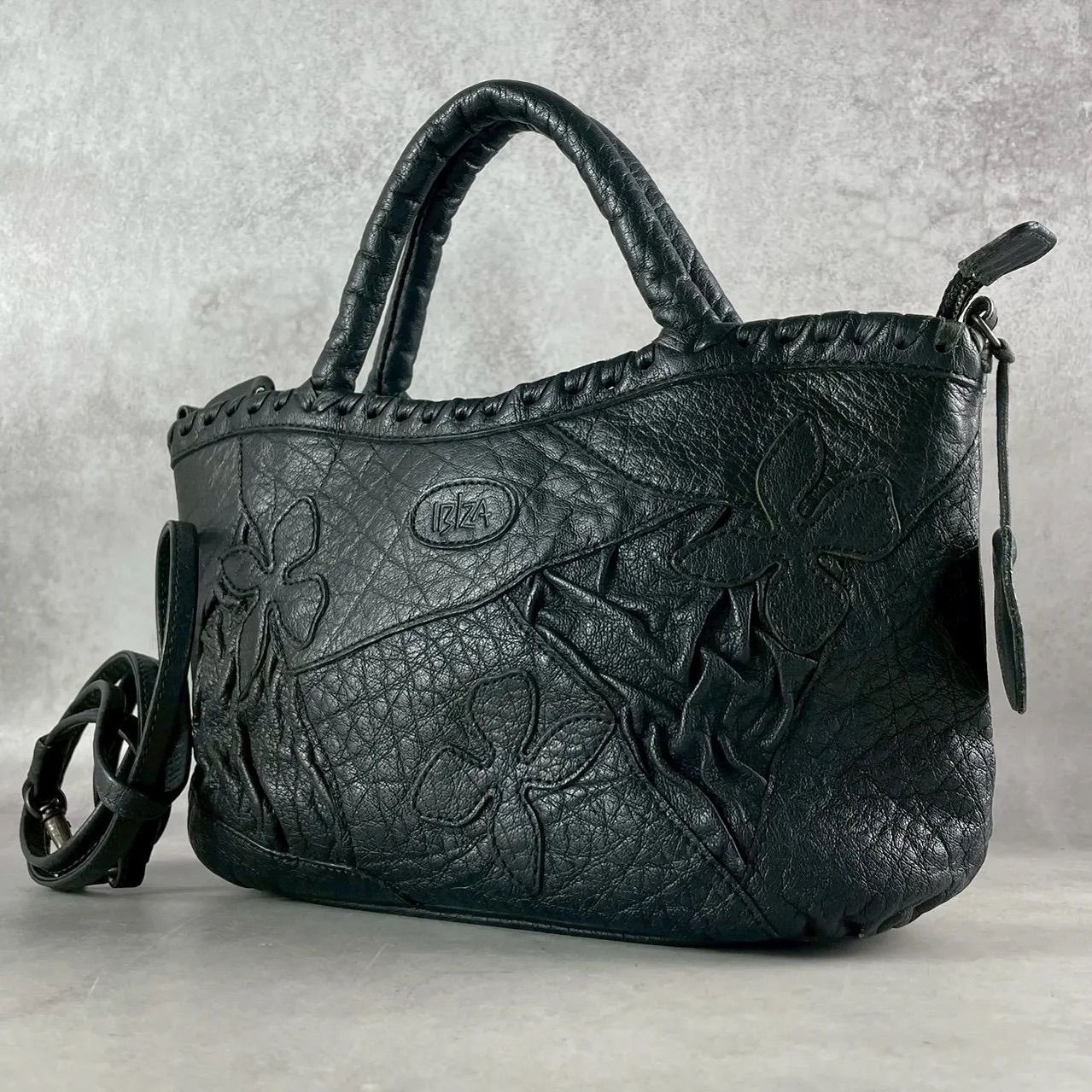 IBIZA イビサ ハンドバッグ 2WAY ショルダーバッグ レザー ブラック 黒