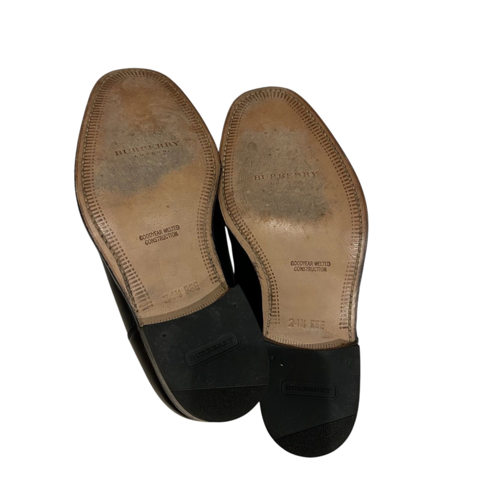 BURBERRY バーバリー ブラックレザー ストレートチップシューズ 24.5cm