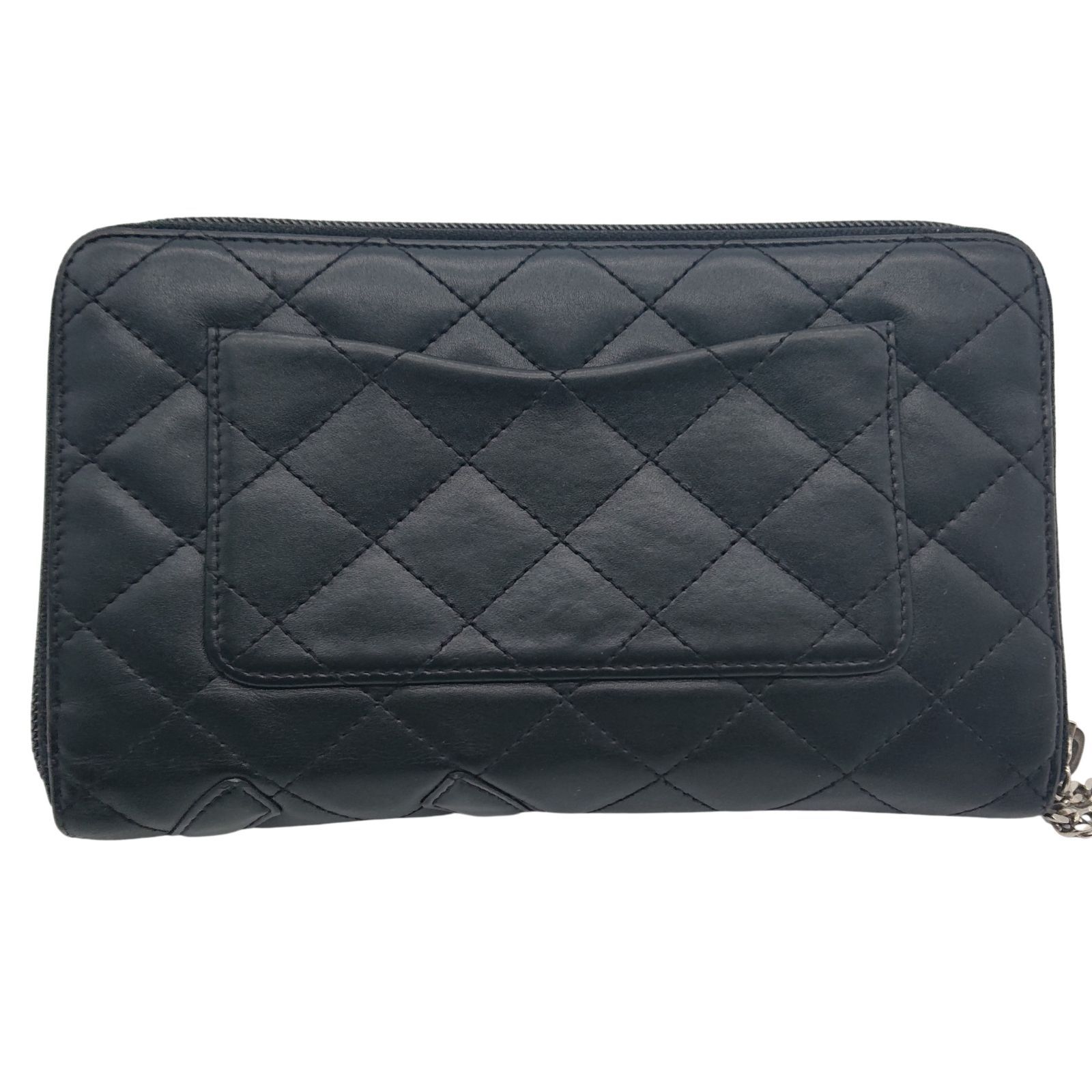 美品】CHANEL 長財布 オーガナイザー カンボンライン ラウンド ジップ