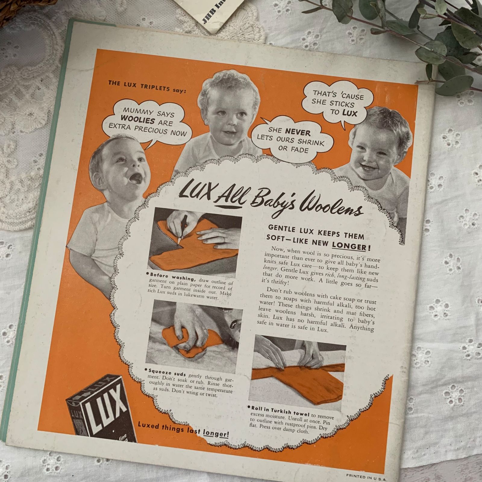 ヴィンテージ ベビー クラフト 洋書 雑誌 1940年 ジャンクジャーナル