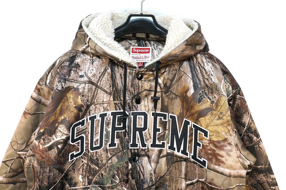 Supreme x Mitchell & Ness Lined Hooded Satin Varsity Jacket